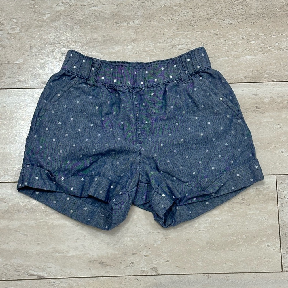 Gymboree Girls Denim Polka Dot Shorts Size 4